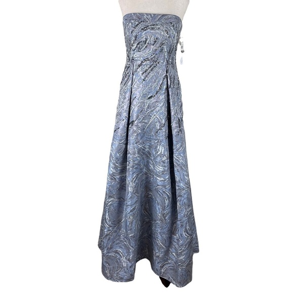 Aidan Mattox Ice Perry Beaded Jacquard Gown - Picture 1 of 15